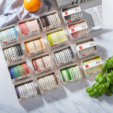 Rainbow Ultra-Fine Washi Tape Set | 120 Rolls | 12 Color Palettes × 10 Rolls | 5mm × 2m
