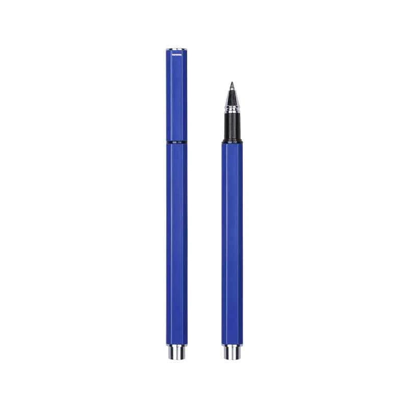 SANKOU JZ11 Four-Sided Metal Gel Pen – 0.5mm Black Ink,Cap Style Navy