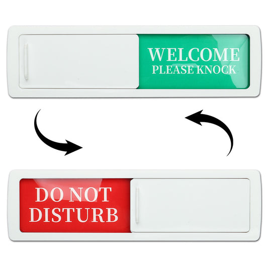 Sliding Magnetic Office Meeting Room Status Sign Do Not Disturb 2 Pack 2 White