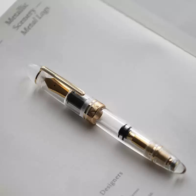 MAJOHN P140 Large Demonstrator Fountain Pen | Full Transparent Body | #8 Nib