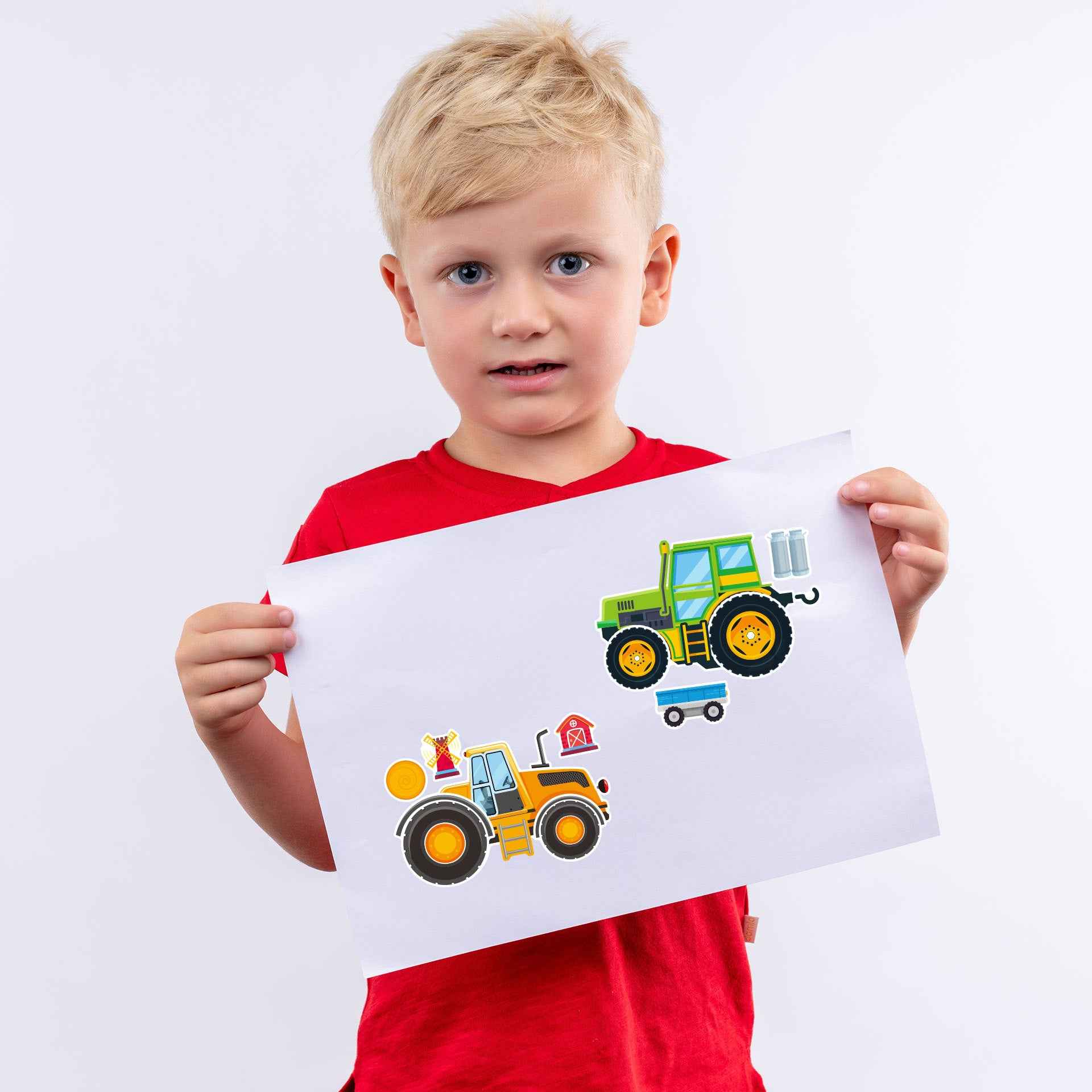 Make a Face Farm Tractors Stickers for Kids 24 Sheets