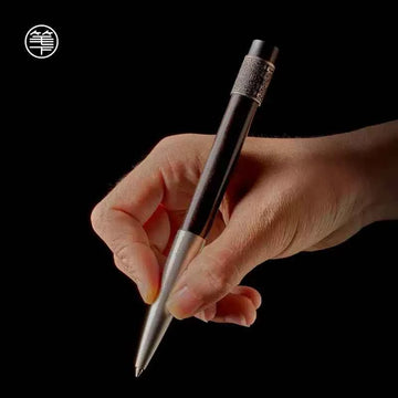Elegant Black Ebony Wood 0.5mm Ballpoint Pen