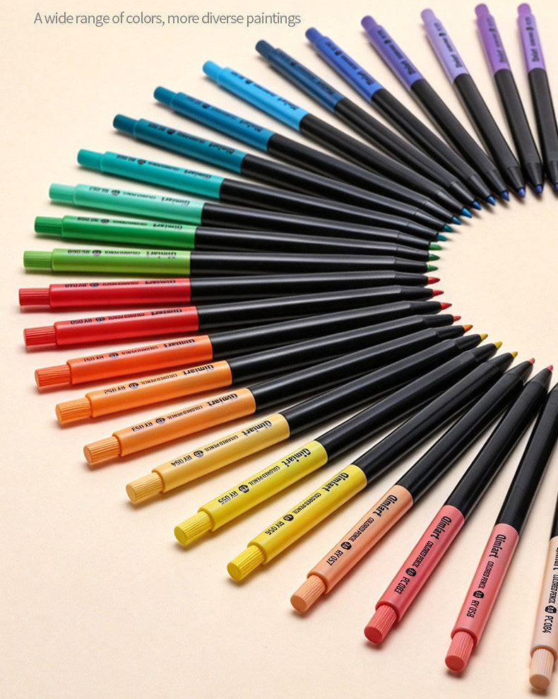 Qimiart Click Retractable Colored Pencils 48 Pack Oil-Based Includes Sharpener
