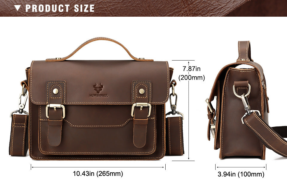 Men's Genuine Leather Crossbody Bag Shoulder Sling Bag
