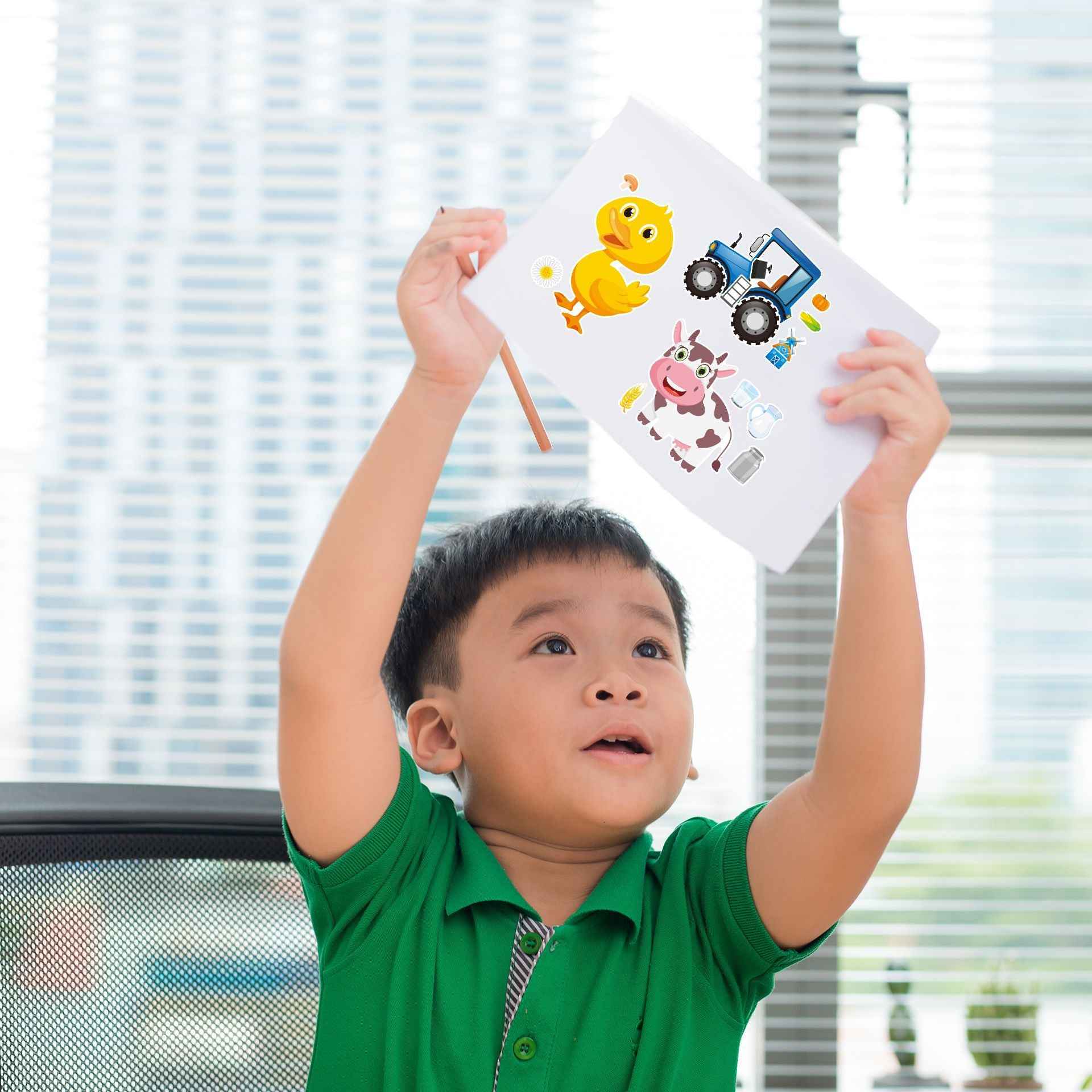 Make a Face Anime Farm Animals Stickers for Kids 24 Sheets