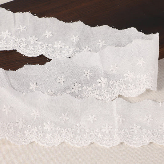 45mm Star Embroidered Cotton Lace Trim 16 Yards