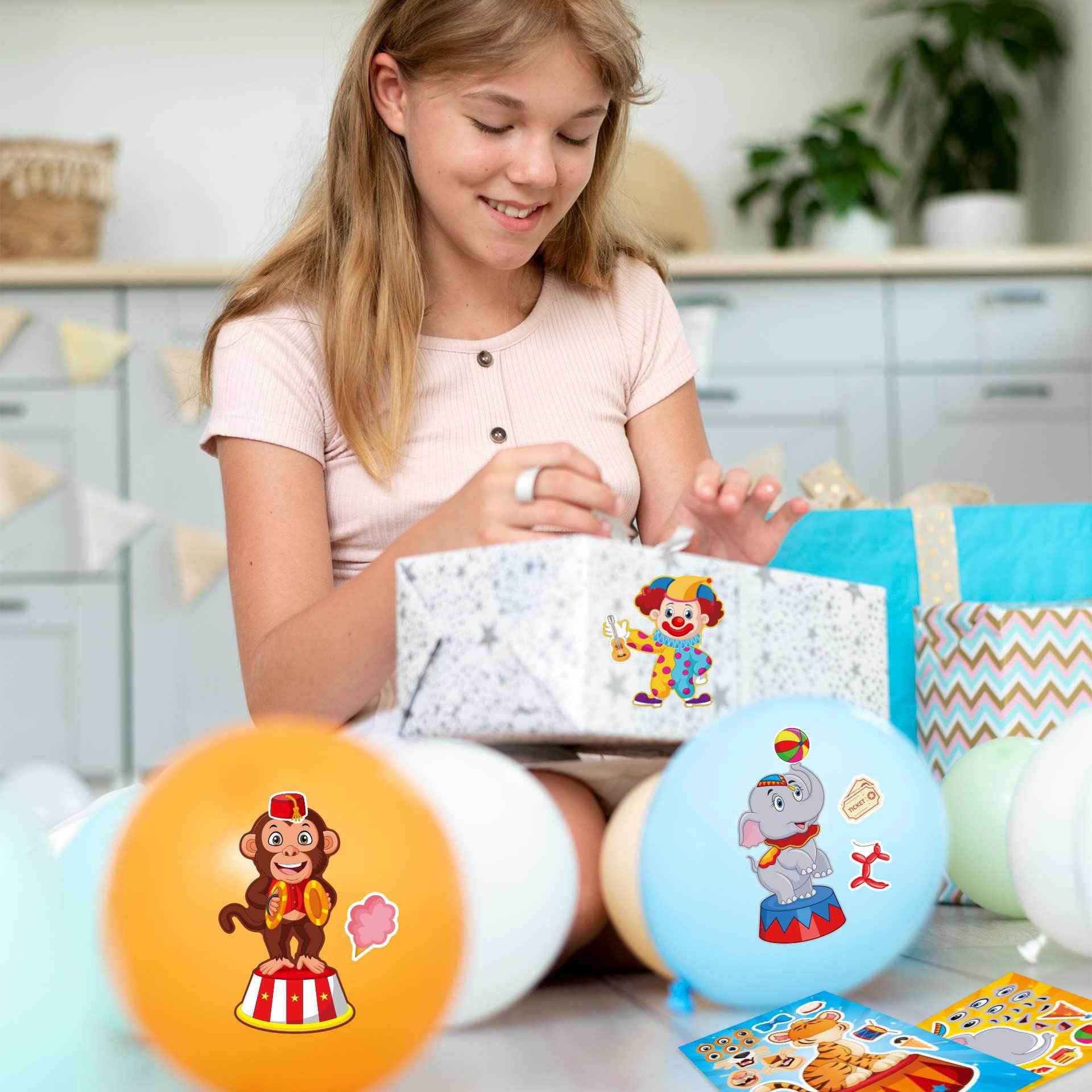Make a Face Cartoon Circus DIY Stickers for Kids 24 Sheets