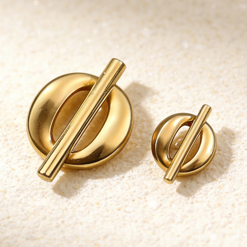 Hohle geometrische Metallknöpfe goldfarben, runder Ring mit Stab-Elementen, 20er