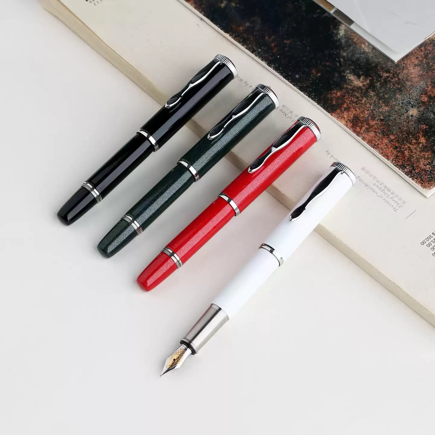 MAJOHN RS2 Short Pocket Fountain Pen — Metal Lacquer Finish, 100mm Travel Pen