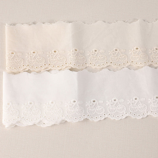 60mm Cherry Cotton Lace Trim for Clothing Hems 16 Yards