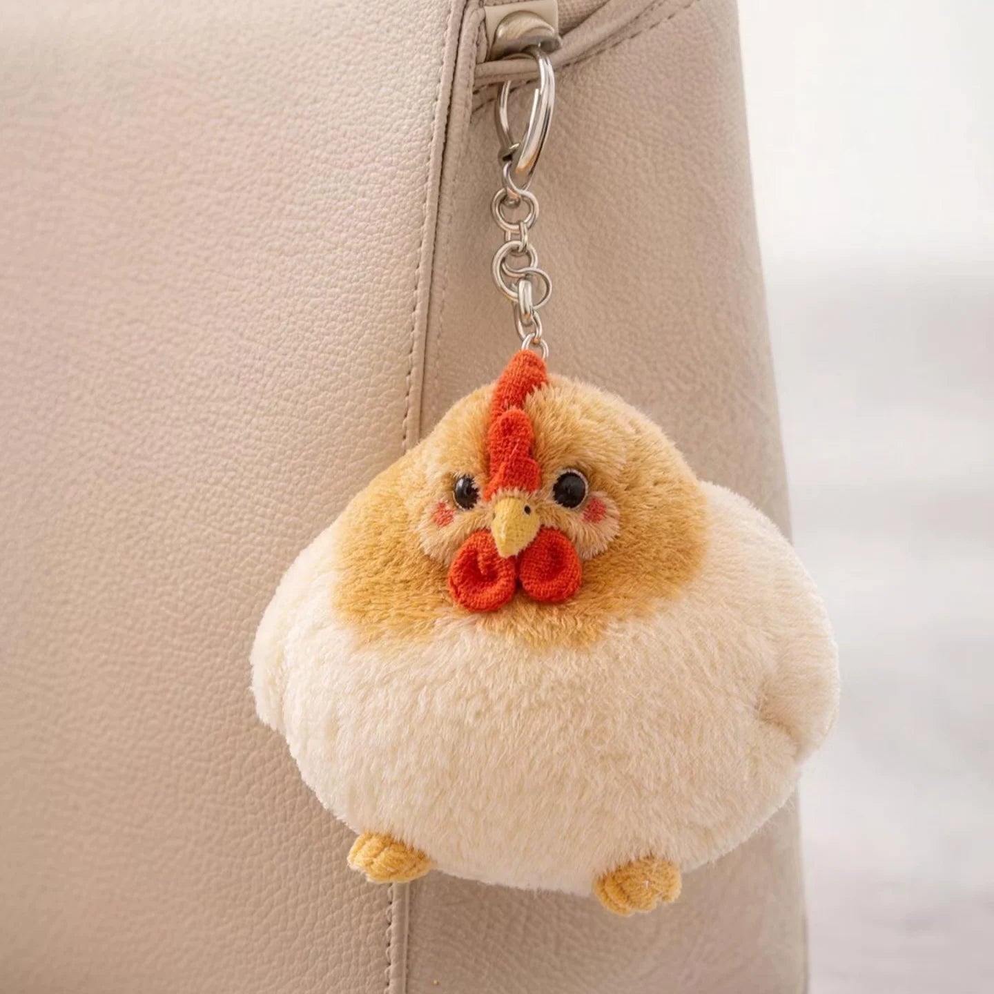 Cute Chicken Plush Keychain – Soft Stuffed Animal Bag Charm Pendant 3