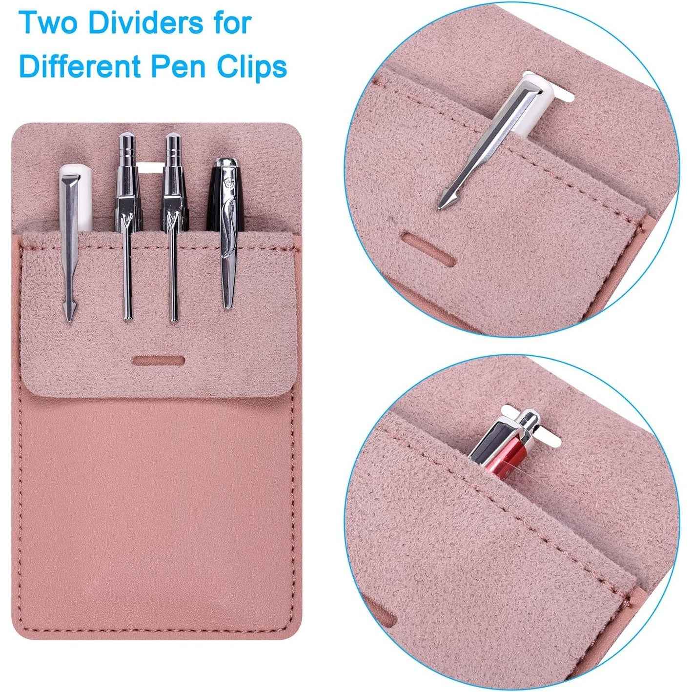 3 Pack PU Leather Heavy Duty Pen Holder Pouch Pocket Protector
