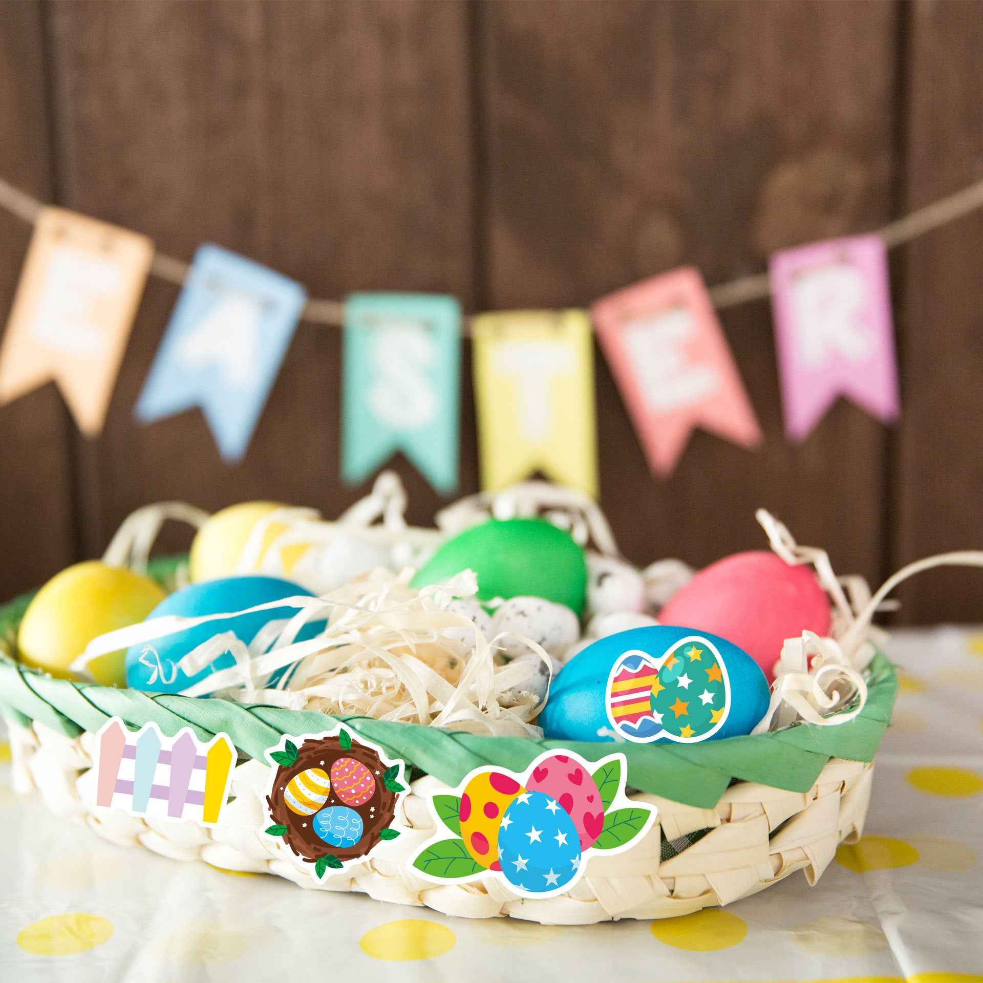 Make a Face Cartoon Happy Easter Stickers for Kids 24 Sheets