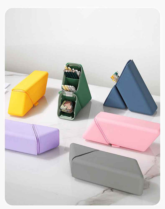 Silicone Pencil Case Pouch – Expandable Standing Organizer