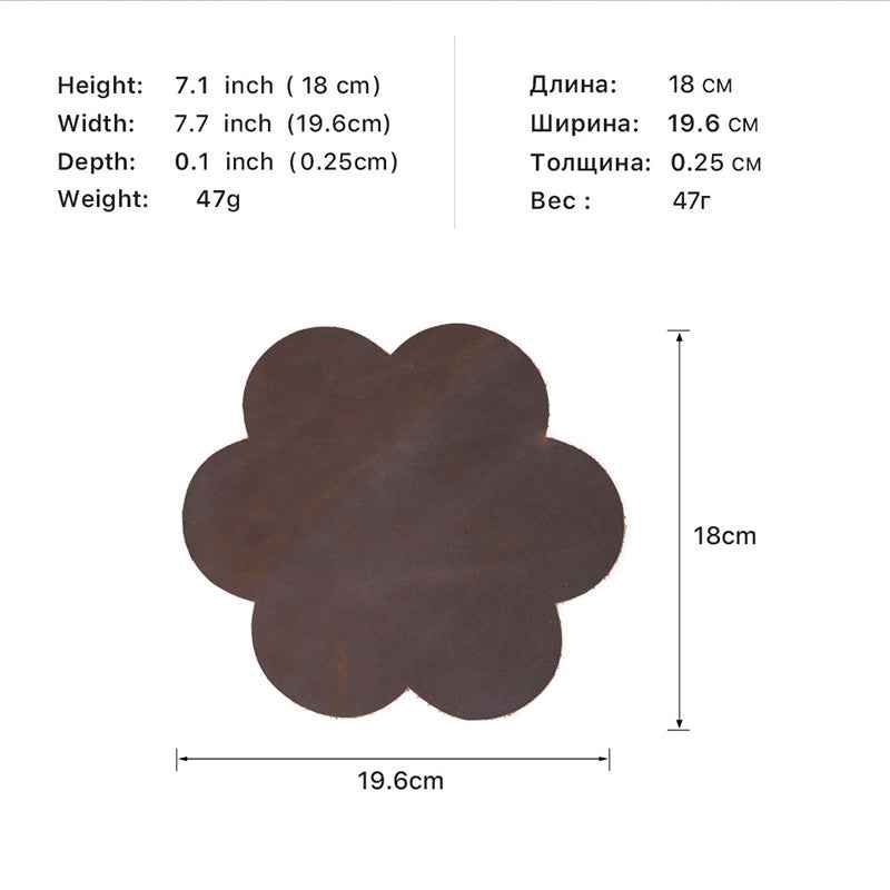 Contacts Family Vintage Leather Mouse Pad – Brown Petal Shape