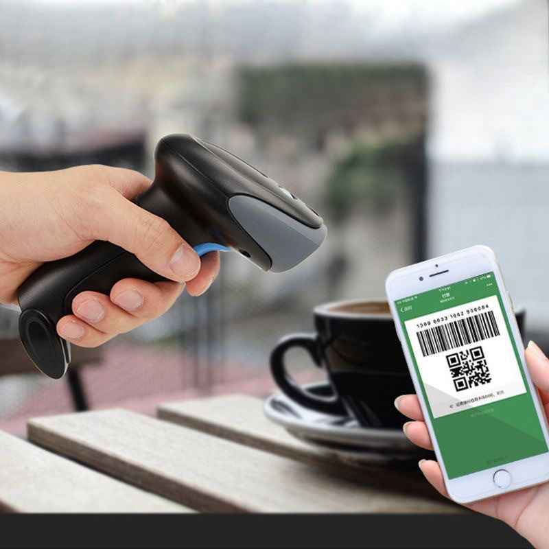 Scan Sans File Scanner de codes-barres portable sans fil et filaire USB 1D 2D QR