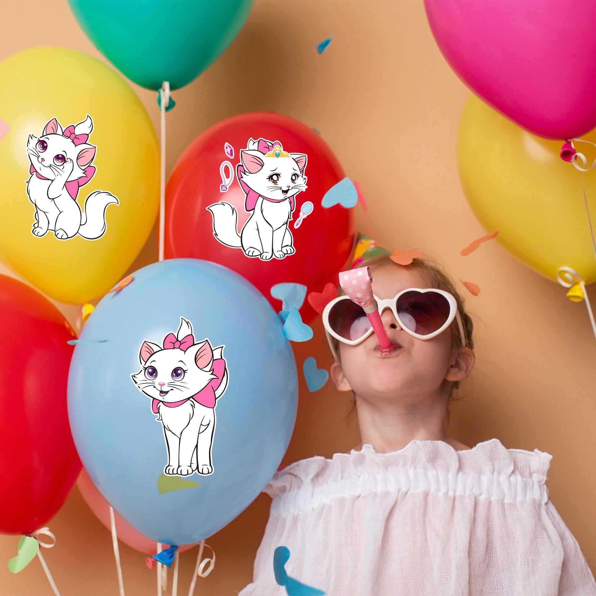 Make a Face Cartoon White Fox DIY Stickers for Kids 24 Sheets
