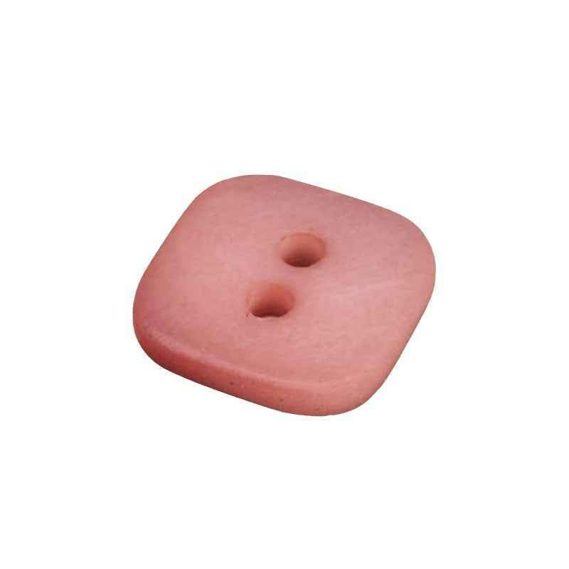 Pink square 2-hole shell button