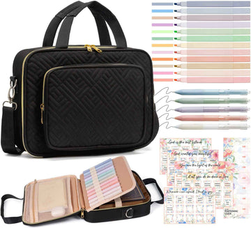 Bible Cover Case Journaling Kit with Highlighters and Pens