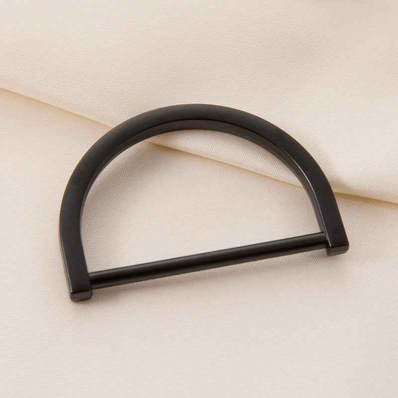 Black metal D-ring strap adjuster buckle with sliding bar