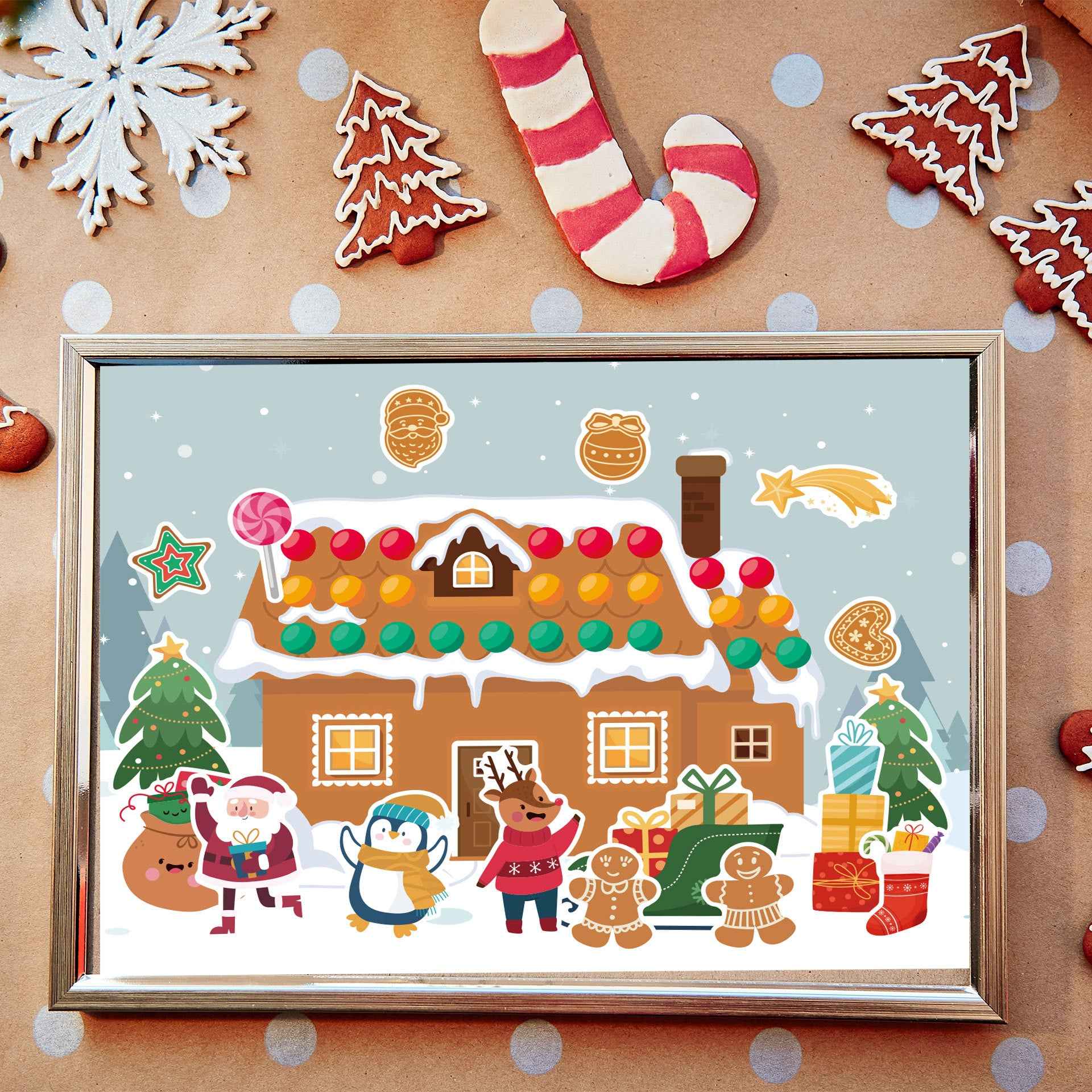 Make a Face Christmas House Stickers for Kids 24 Sheets