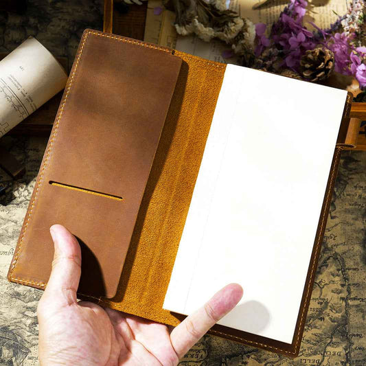 Leather Weeks Planner Cover with Refill – Cowhide Notebook Sleeve