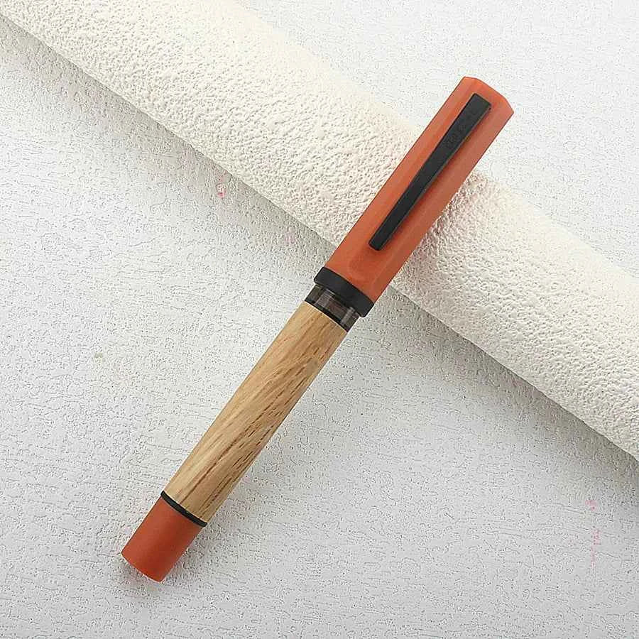 Jinhao 58 Wooden Fountain Pen - Natural Oak