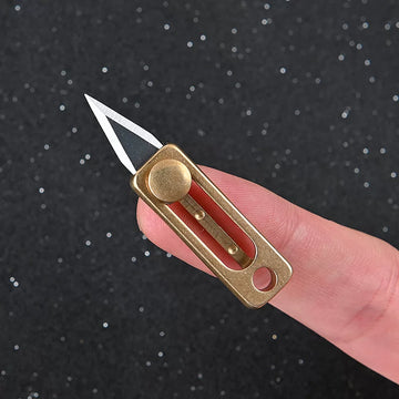 Brass EDC Pocket Slip Knife | Mini Keychain Box Cutter