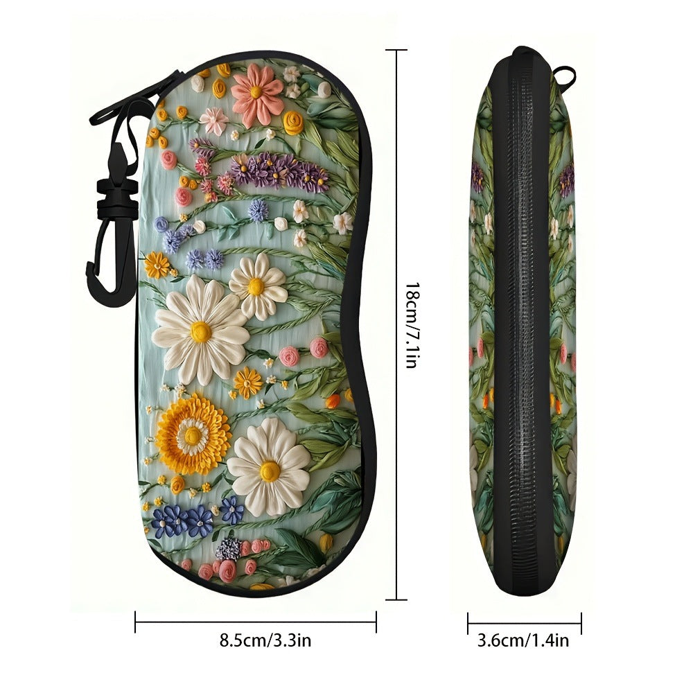 Daisy Print Eyeglass Case Soft Eyewear Carrying Pouch 2 Pack