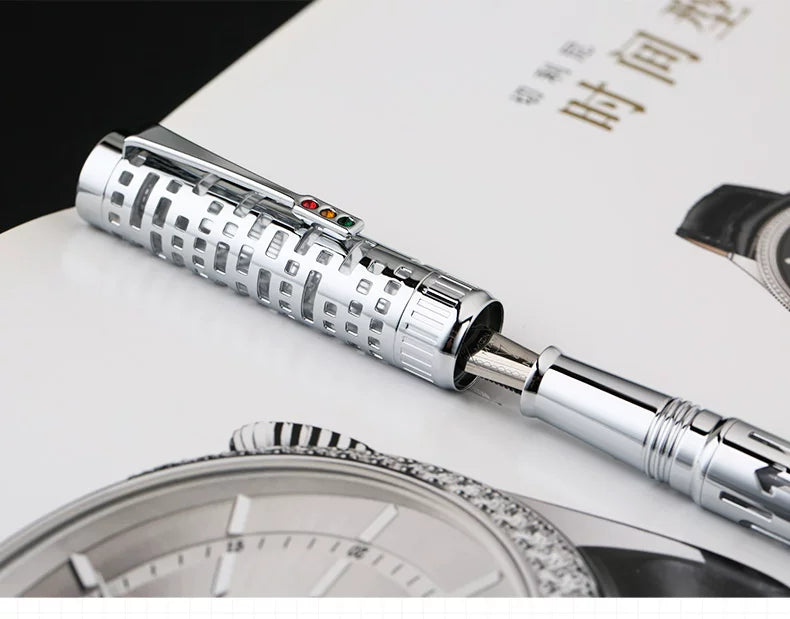 MAJOHN T6 City Light Fountain Pen – Piston Filler | Transparent Resin & Hollow Metal Body