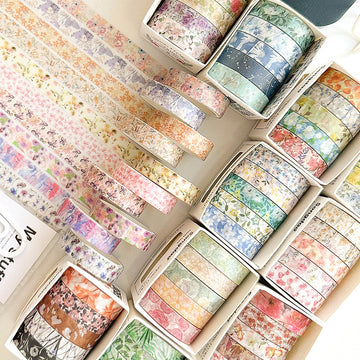 Spring Blossom Romance Washi-teipsett | 12 fargepaletter × 5 ruller | 10 mm × 2 m