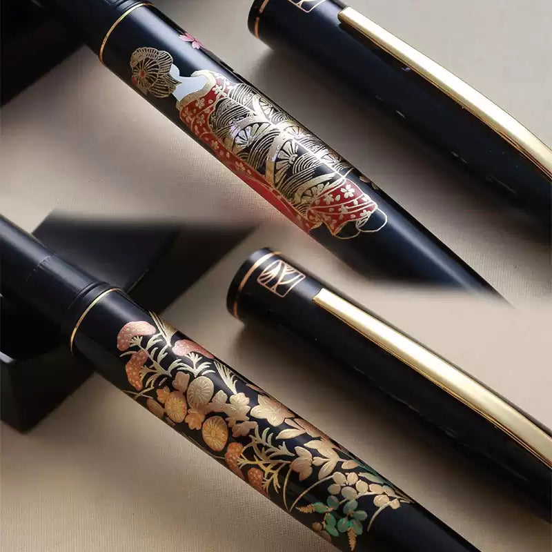Kuretake x Wancher Maki-e Student Fountain Pen with Ink Converter