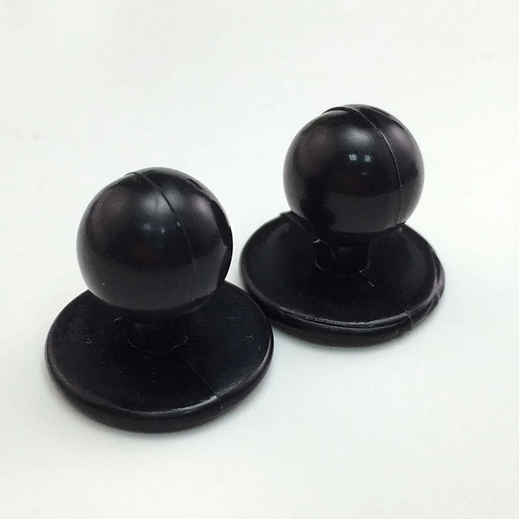 18mm塑料球形厨师纽扣，黑色双颗纽扣一套