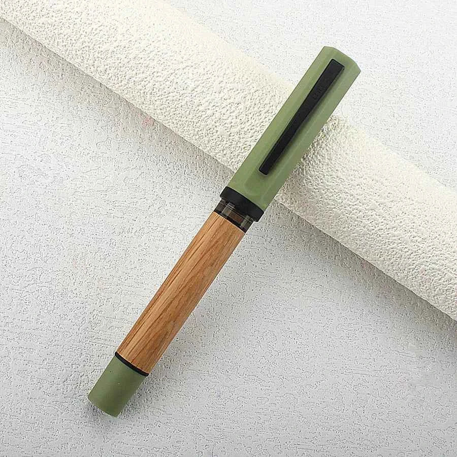 Jinhao 58 Wooden Fountain Pen - Natural Oak
