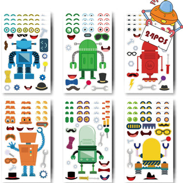 Tee kasvot -robottitarroja lapsille 24 arkkia