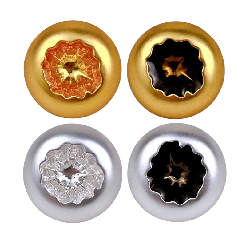 18/23-mm Vintage Resin-Metalknöpfe, Gold & Silber, Stern-Relief