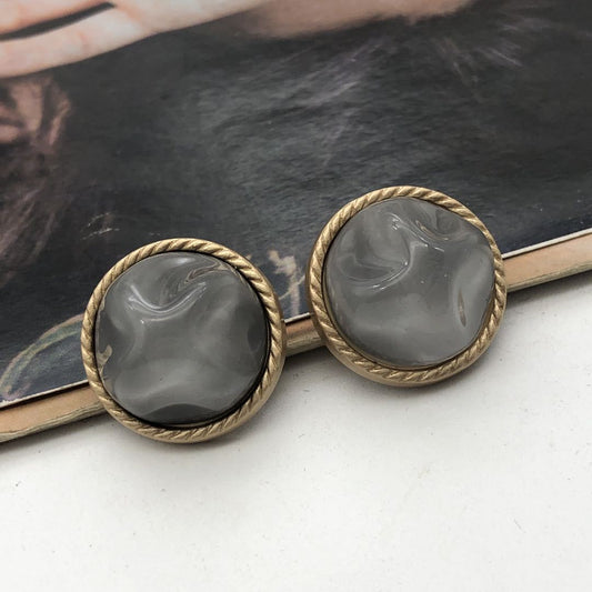 21mm Wave Stone Round Women’s Wool Coat Metal Shank Button 12pcs Grey