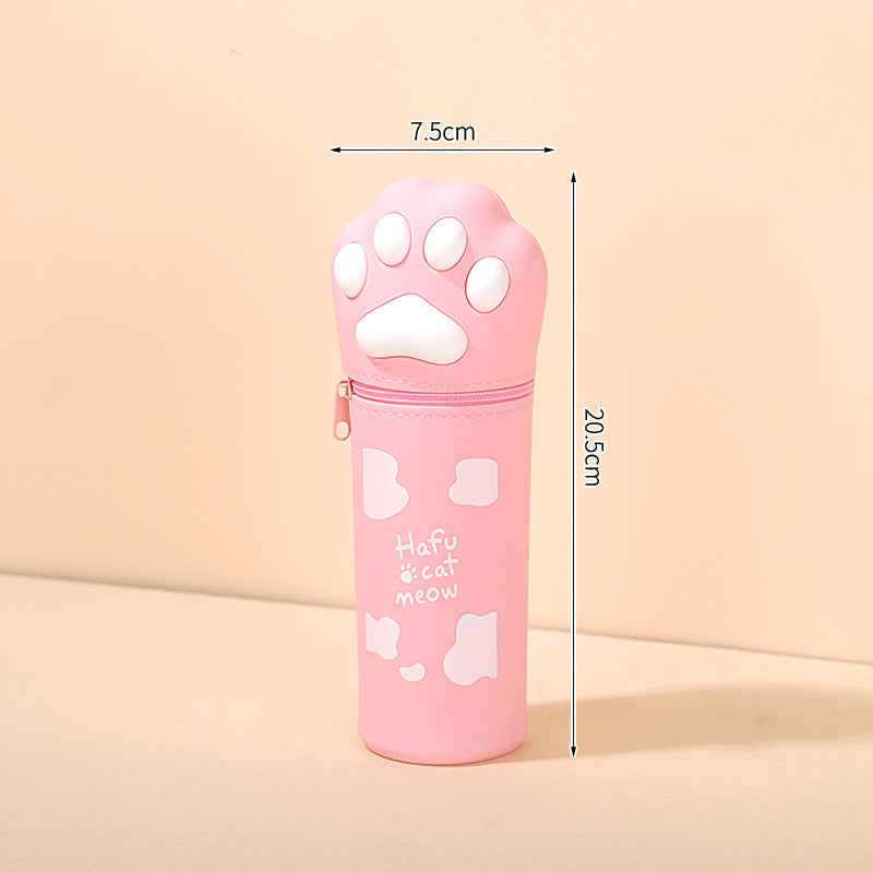 Cute Cat Paw Silicone Pencil Case – Expandable Pen Holder