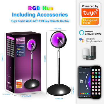 Smart Sunset Stehlampe, Tuya WiFi & Bluetooth, Atmosphärenlicht