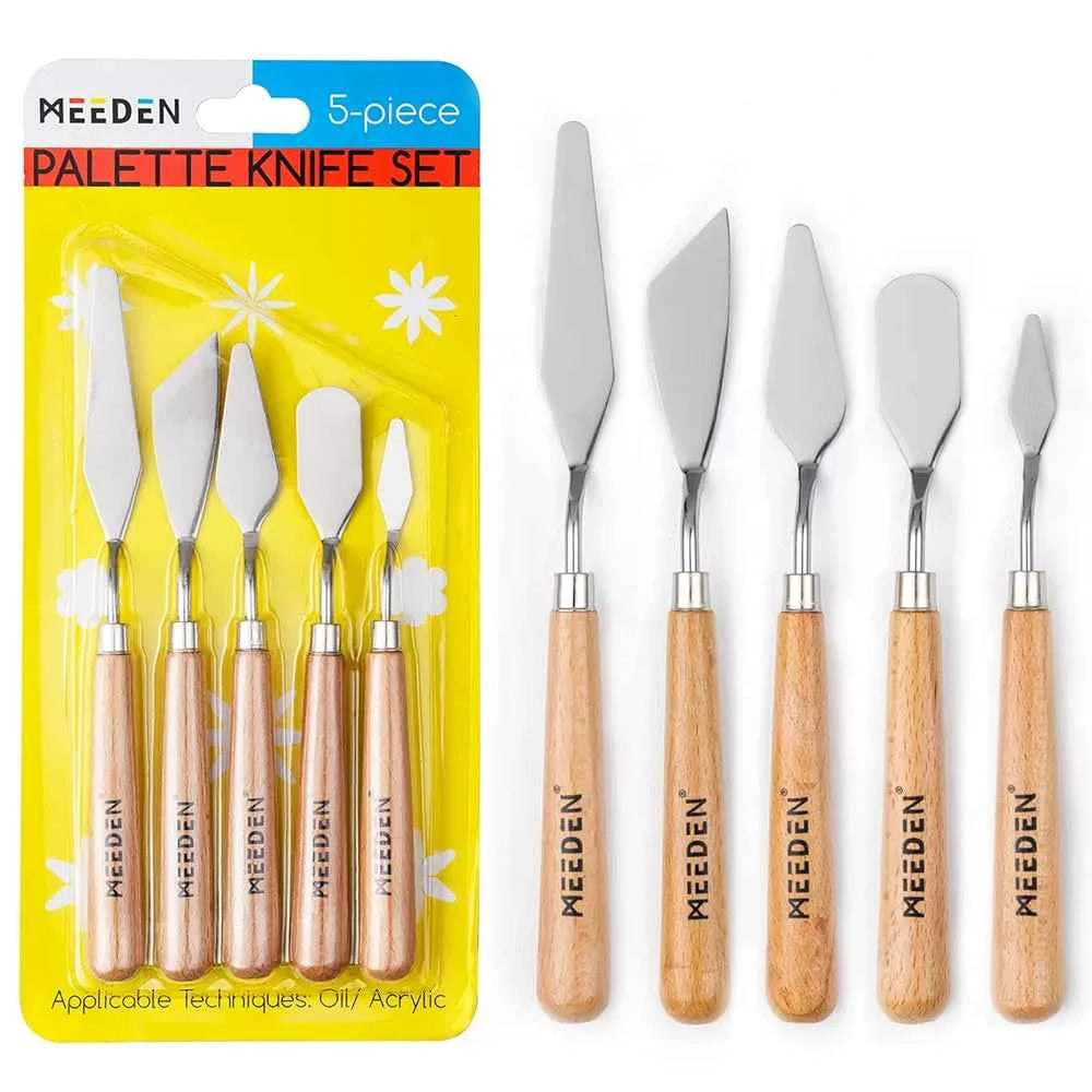 MEEDEN 5Pcs Palette Knife Set for Oil Canvas Acrylic Painting