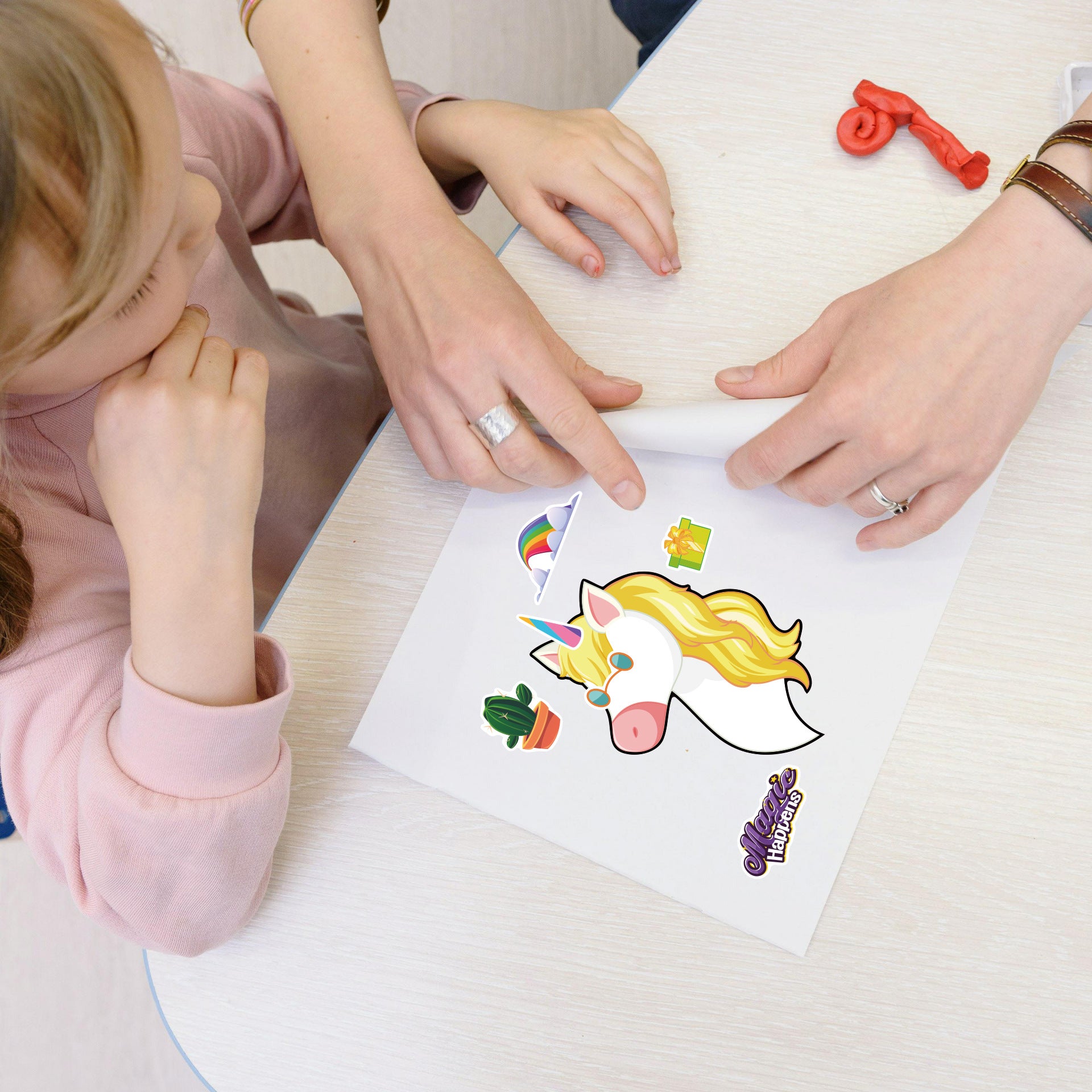 24 Sheets Make Your Own Unicorn Stickers for Girls 21 x 15 cm