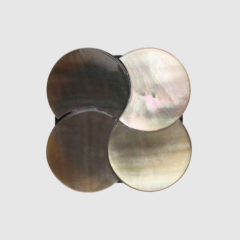 Dark butterfly shell buttons with iridescent mother-of-pearl finish