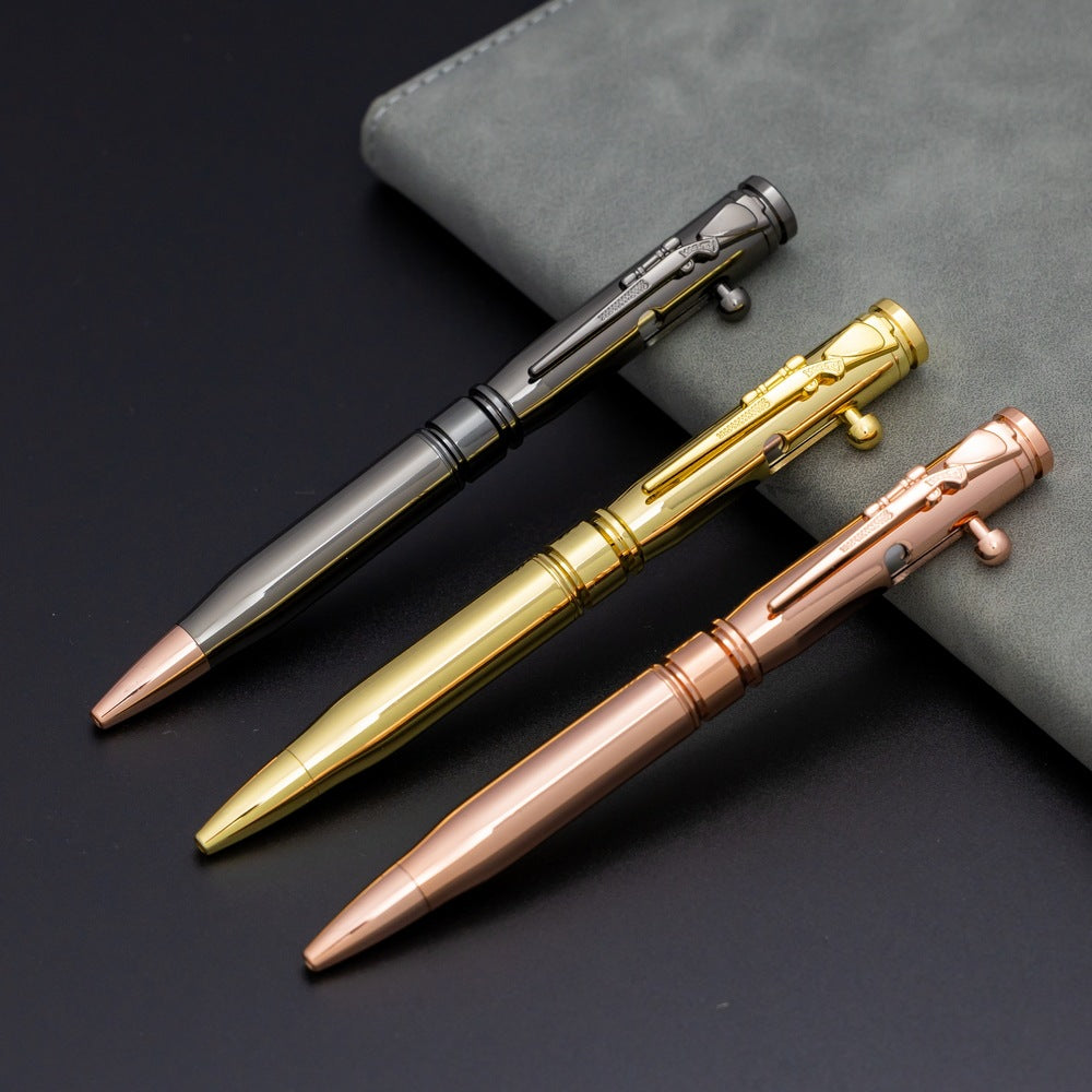Bolt Action Tactical Metal Ballpoint Pen 3-Pack 1.0mm Black Ink