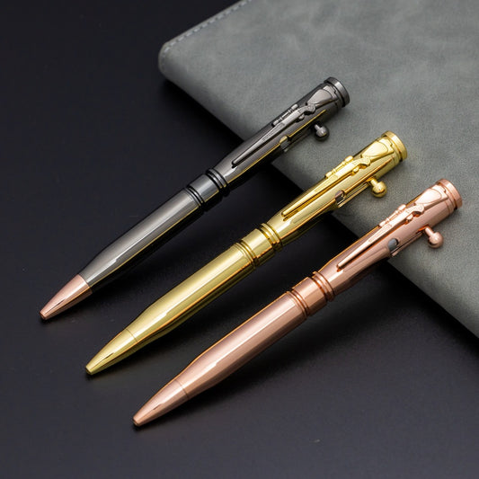 Bolt Action Tactical Metal Ballpoint Pen 3-Pack 1.0mm Black Ink