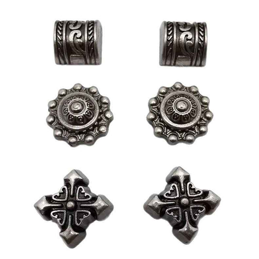 Vintage Silver Cross Flower Rivets Punk Gothic DIY Studs 30 Pack
