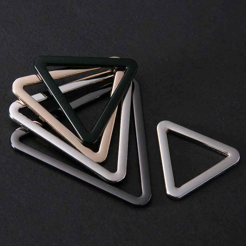 Triangle buckle rings, black and white metal loops for belts and bags