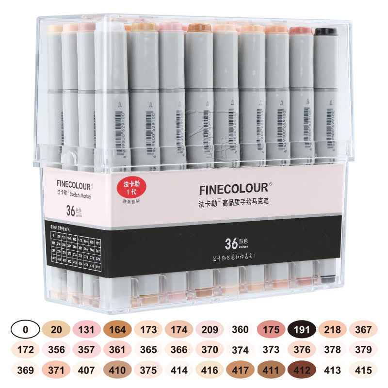 FINECOLOUR EF100 Skin Tone Alcohol Marker Set 12/24/36 Colors 36 Color