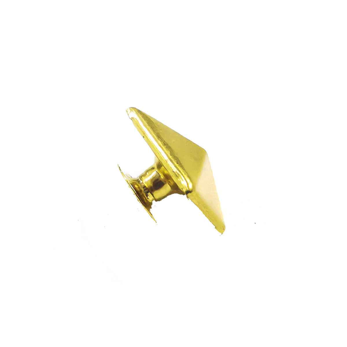 6–12mm gold brass pyramid stud rivet button, single spike top with cap