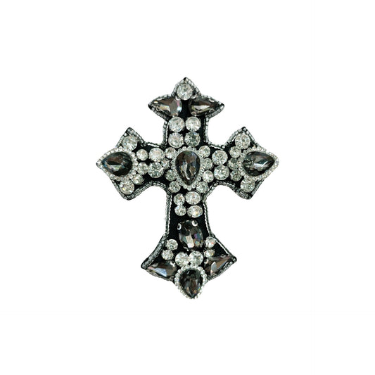 Beaded Vintage Cross Applique Rhinestone-Embellished 3D Patch 5 Pack