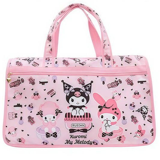 Kuromi japanilainen söpö sarjakuvahahmo suuri tilavuus matkalaukku